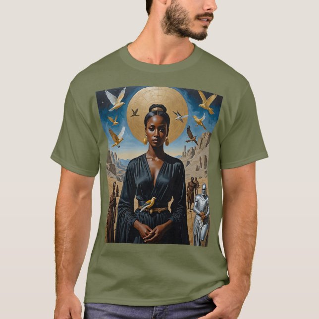 Golden Halo Desert Queen Art Shirt T Shirt (Framsida)