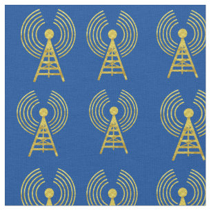 Golden Ham Radio Transmitters Fabric Tyg