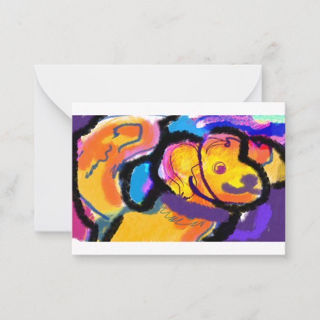 Golden hämmande färglös anteckningskort (Framsida)