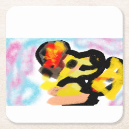 Golden hämmande färglös underlägg papper kvadrat