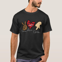 Golden hämmare Play Peace Kärlek Cute Hund T Shirt