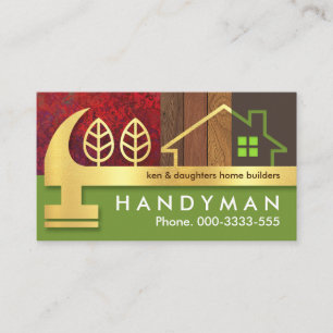 Golden Hammer Timber Home Landscape Visitkort