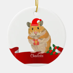 Golden Hamster jul Julgransprydnad Keramik