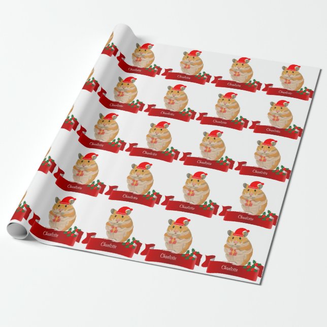 Golden Hamster jul Presentpapper (Utrullad)