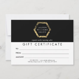 Golden Handflatan Logotyp på Black Gift Certificat