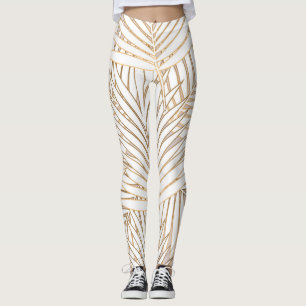Golden handflatan löv: art deco. leggings
