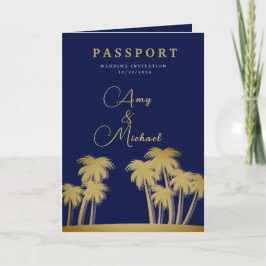 Golden Handflatan Midnight Oasis-passinbjudan Kort