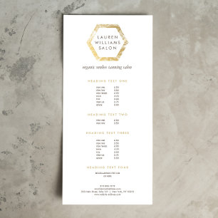 Golden Handflatan Spray Tanning Salon Logotyp on W Reklamkort