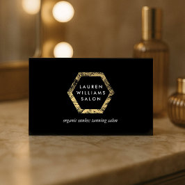 Golden Handflatan Spray Tanning Salon Logotyp på B Visitkort