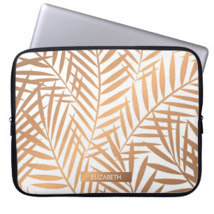 Golden Handflatan Träd Löv Mönster Laptop Fodral