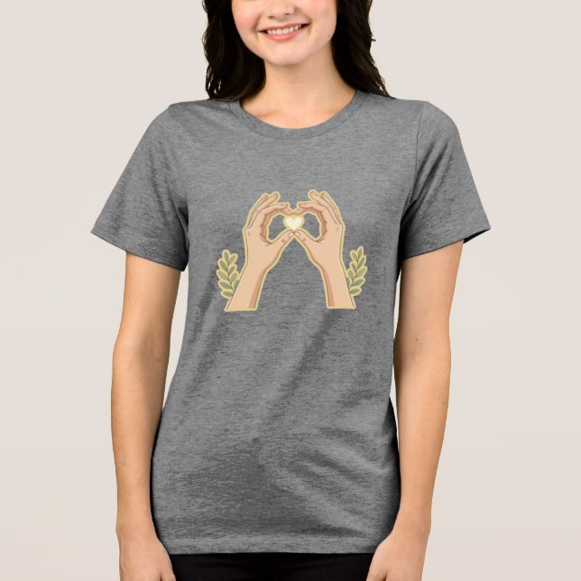 Golden Hands Heart – Cute Family-Friendly Cartoon  T Shirt (Framsida)