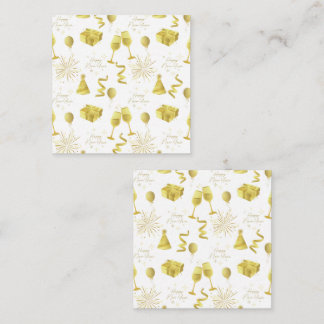 Golden Happy New Year Pattern Anteckningskort