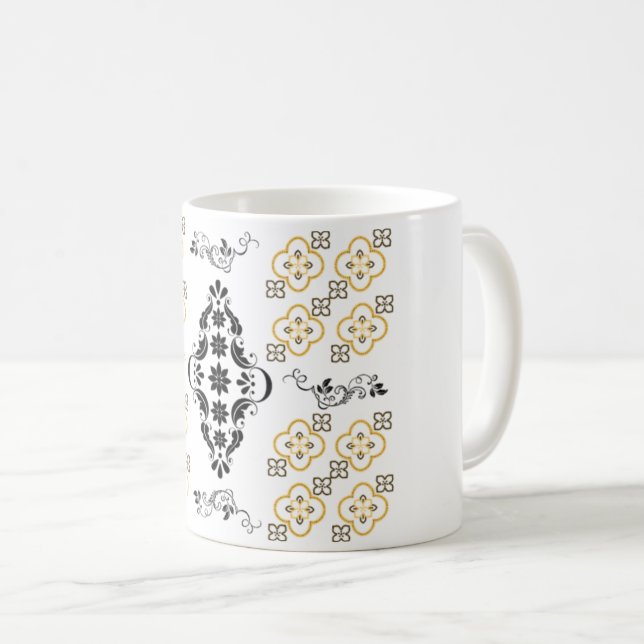 Golden Harmony - Mugg Design med Arabesque Mönster (Framsida höger)