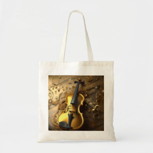 Golden Harmony: Vintage Violin på Shimmering Notes Tygkasse