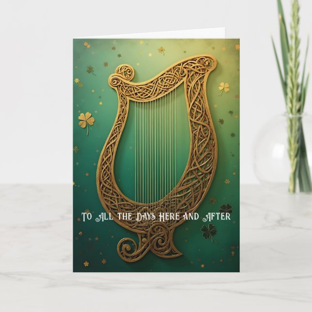 Golden Harp Irish Toast St. Patrick's Day Helgkort (Framsida)