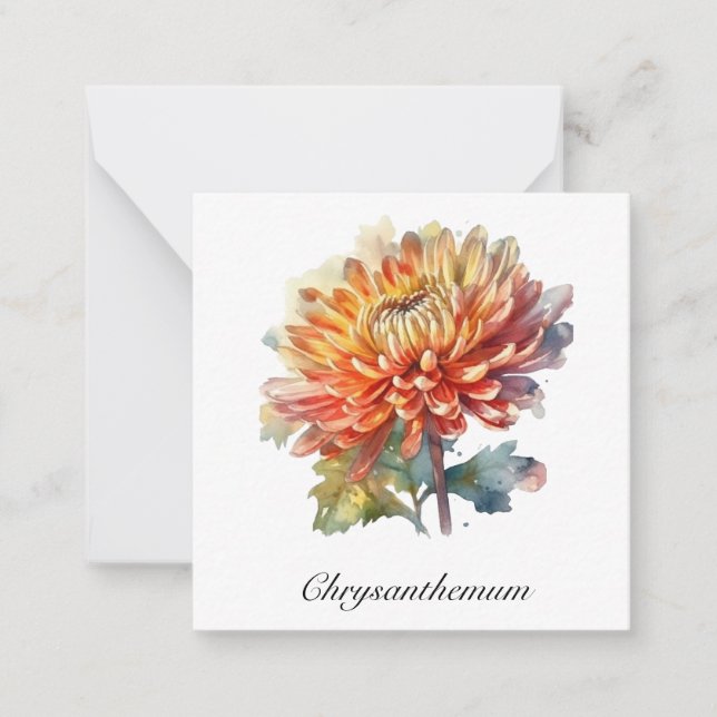 Golden Harvest Chrysanthemum, anpassningsbar Anteckningskort (Framsida)