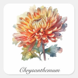 Golden Harvest Chrysanthemum, anpassningsbar Fyrkantigt Klistermärke