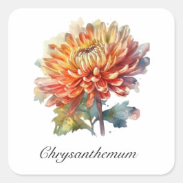 Golden Harvest Chrysanthemum, anpassningsbar Fyrkantigt Klistermärke