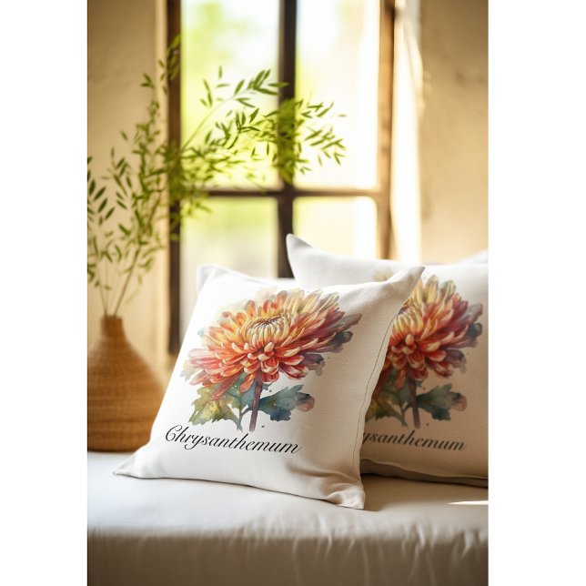 Golden Harvest Chrysanthemum, anpassningsbar Kudde (Skapare uppladdad)