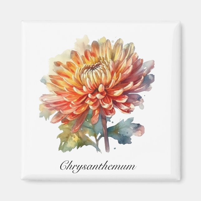 Golden Harvest Chrysanthemum, anpassningsbar Magnet (Framsidan)