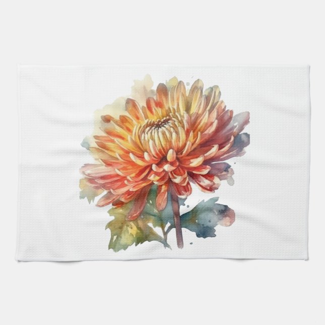 Golden Harvest Chrysanthemum Kökshandduk (Horisontell)