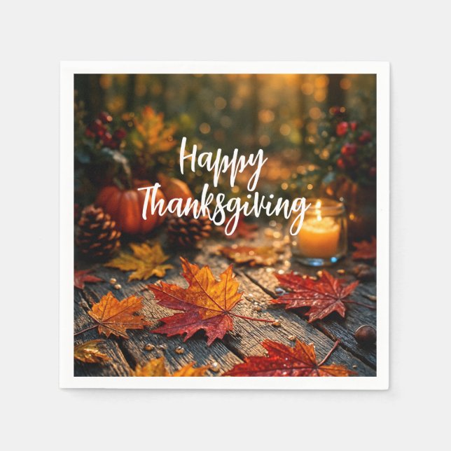 Golden Harvest Glow – Thanksgiving Greeting Pappersservett (Framsidan)