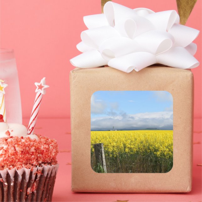 Golden Harvest Square Sticker Fyrkantigt Klistermärke (Fest)