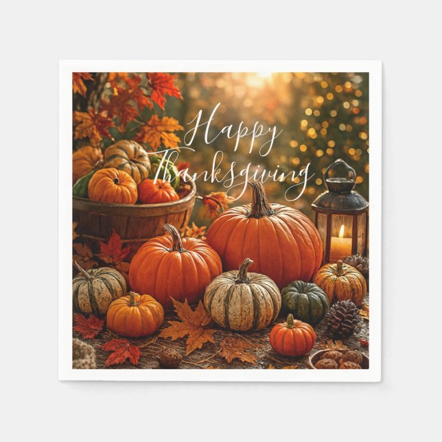 Golden Harvest Thanksgiving  Pappersservett (Framsidan)