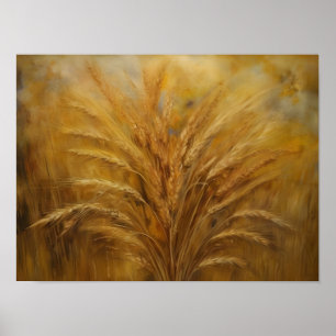 Golden Harvest Wheat Fält Poster