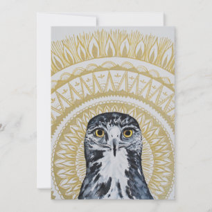 Golden Hawk Mandala Anteckningskort