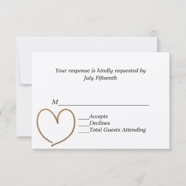 Golden Heart-Bröllop OSA Card (Framsida)