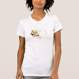 Golden Heart & Butterflies Bella+Canvas Slim Fit T Shirt