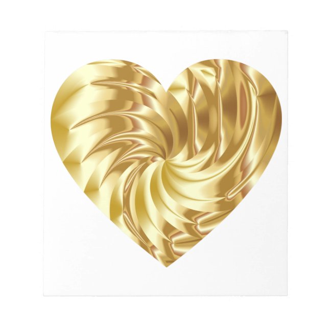 Golden Heart (Guld Shape of Kärlek) Anteckningsblock (Framsida)