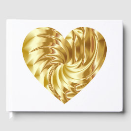 Golden Heart (Guld Shape of Kärlek) Gästböcker