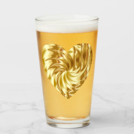 Golden Heart (Guld Shape of Kärlek) Glaskopp