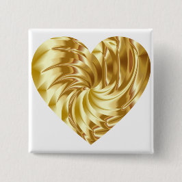 Golden Heart (Guld Shape of Kärlek) Knapp