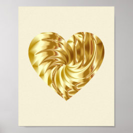 Golden Heart (Guld Shape of Kärlek) Poster