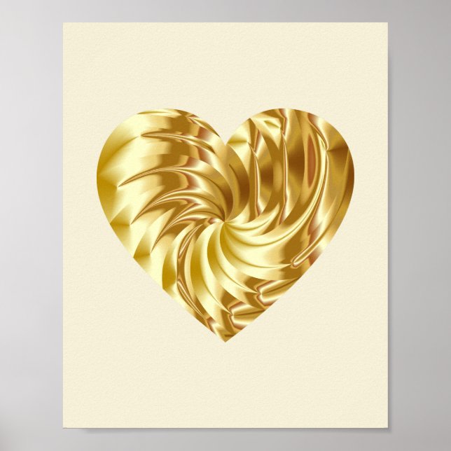 Golden Heart (Guld Shape of Kärlek) Poster (Framsidan)
