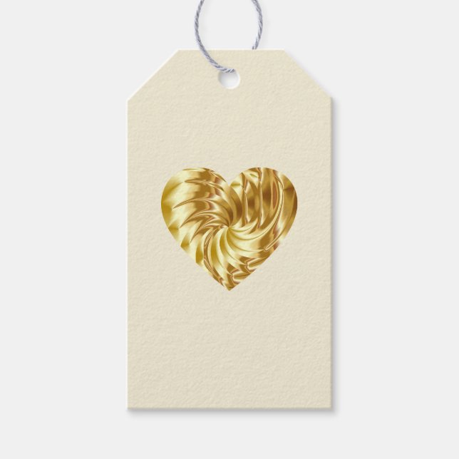 Golden Heart (Guld Shape of Kärlek) Presentetikett (Framsidan)