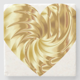 Golden Heart (Guld Shape of Kärlek) Stenunderlägg