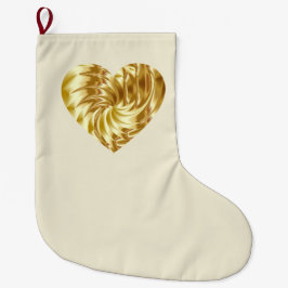 Golden Heart (Guld Shape of Kärlek) Stor Julstrumpa