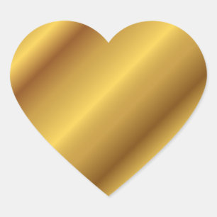 Golden Heart Hjärtformat Klistermärke
