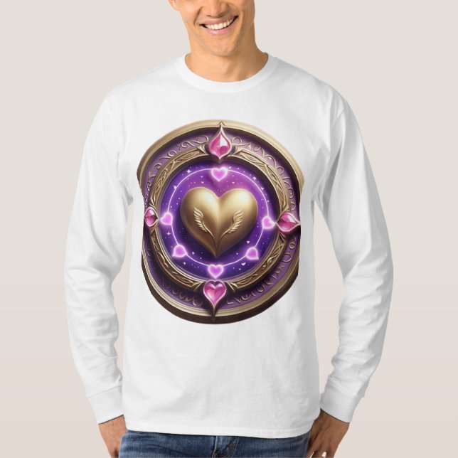 Golden Heart Mandala T Shirt (Framsida)