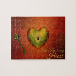 Golden Heart med Nyckel Pussel