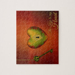 Golden Heart med Nyckel Pussel