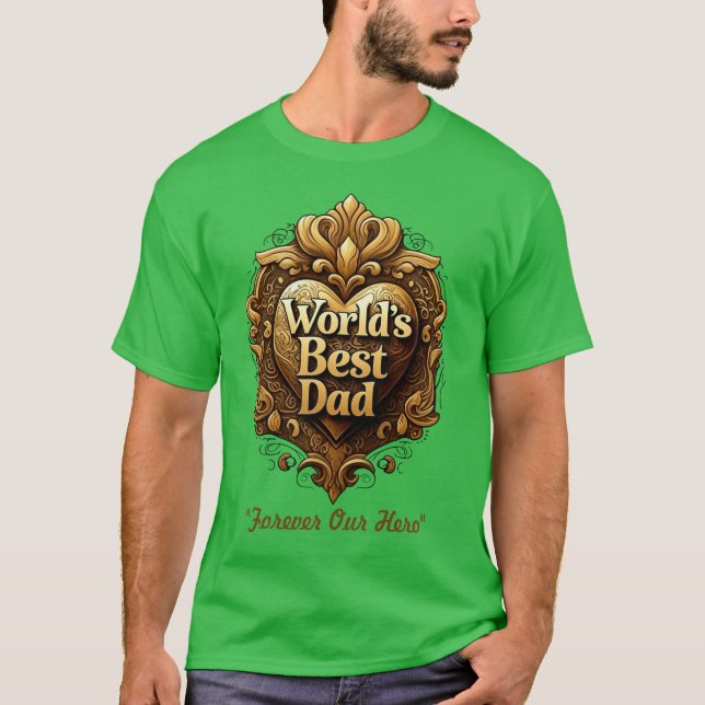 "Golden Heart Pappa" T Shirt (Framsida)