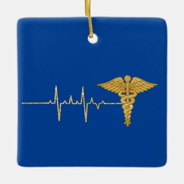 Golden Heart Rate och Caduceus Ornament (Framsida)