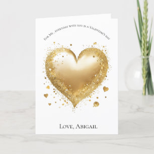 Golden Heart Valentines kort till henne