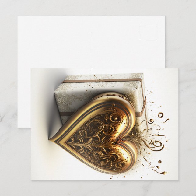 Golden Heart-vykort Vykort (Fram/baksida)