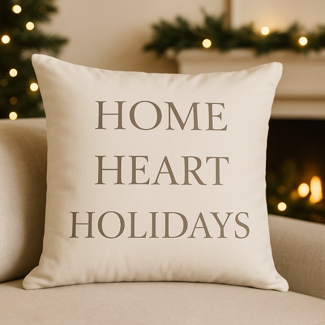 Golden Hearth Holiday Throw Pillow Kudde (Warm holiday lettering that adds a welcoming touch to your winter décor.)